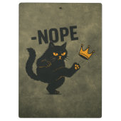 Keine Könige in Amerika Black Cat Funny Kicking Cr Klemmbrett (Rückseite)