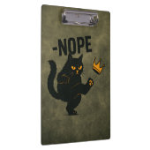 Keine Könige in Amerika Black Cat Funny Kicking Cr Klemmbrett (Rechts)