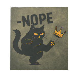 Keine Könige in Amerika Black Cat Funny Kicking Cr Notizblock
