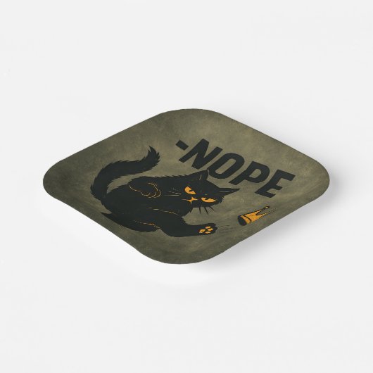 Keine Könige in Amerika Black Cat Funny Kicking Cr Pappteller (Gewinkelt)