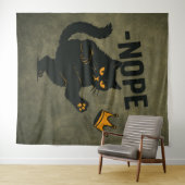 Keine Könige in Amerika Black Cat Funny Kicking Cr Wandteppich (Beispiel (Horizontal))