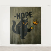 Keine Könige in Amerika Black Cat Funny Kicking Cr Wandteppich (Vorderseite)