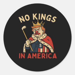 Keine Könige in Amerika Kein Könige-Tag Vintage Kl Runder Aufkleber