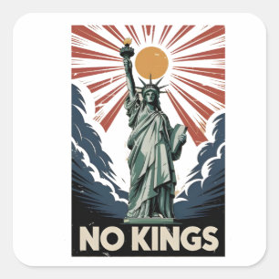 Keine Könige in Amerika Liberity Status USA Demokr Quadratischer Aufkleber