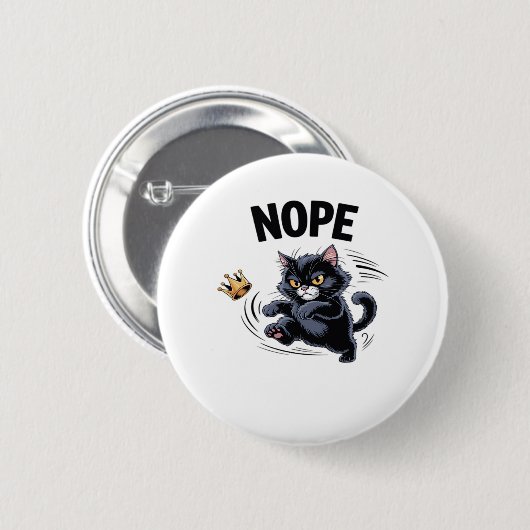 Keine Könige in Amerika Lustige Trittkrone Classic Button (Vorne & Hinten)