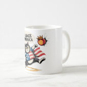 Keine Könige in Amerika Patriotische Katze Kaffeetasse (VorderseiteRechts)