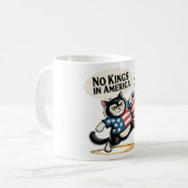Keine Könige in Amerika Patriotische Katze Kaffeetasse (Vorderseite Links)