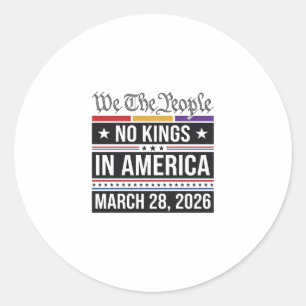 Keine Könige in Amerika Patriotisches Protest-Shir Runder Aufkleber
