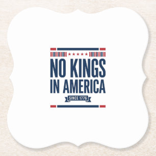 Keine Könige in Amerika Patriotisches Vintage-Vekt Untersetzer