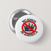 Keine Könige In Amerika Retro Klassiker Button (Vorne & Hinten)