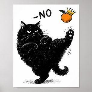 Keine Könige in Amerika Schwarze Katze lustige pol Poster