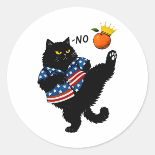 Keine Könige in Amerika Schwarze Katze Wir Mensche Runder Aufkleber
