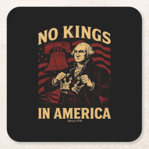 Keine Könige in Amerika seit 1776 Anti-Donald Trum Rechteckiger Pappuntersetzer