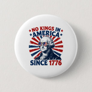 Keine Könige in Amerika seit 1776 Distressed Flagg Button