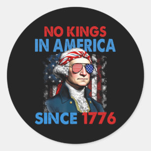 Keine Könige in Amerika seit 1776 Flagge der USA R Runder Aufkleber