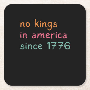 Keine Könige in Amerika seit 1776 Freiheit Anti-Kr Rechteckiger Pappuntersetzer