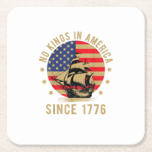 Keine Könige in Amerika seit 1776 US-Flagge Patrio Rechteckiger Pappuntersetzer