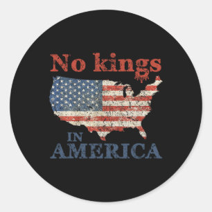 Keine Könige in Amerika US-Flagge Vintage 1 Runder Aufkleber