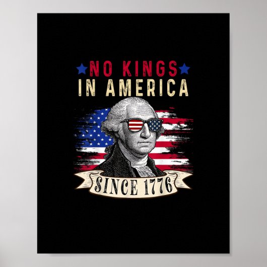 Keine Könige in Amerika USA-Flagge Retro Cooler St Poster (Vorne)