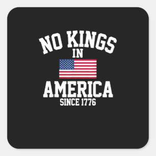 Keine Könige in Amerika USA-Flagge Retro Cooler St Quadratischer Aufkleber