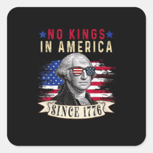 Keine Könige in Amerika USA-Flagge Retro Cooler St Quadratischer Aufkleber