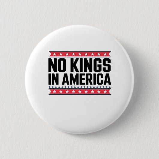 Keine Könige in Amerika USA Minimal Clean Button (Vorderseite)