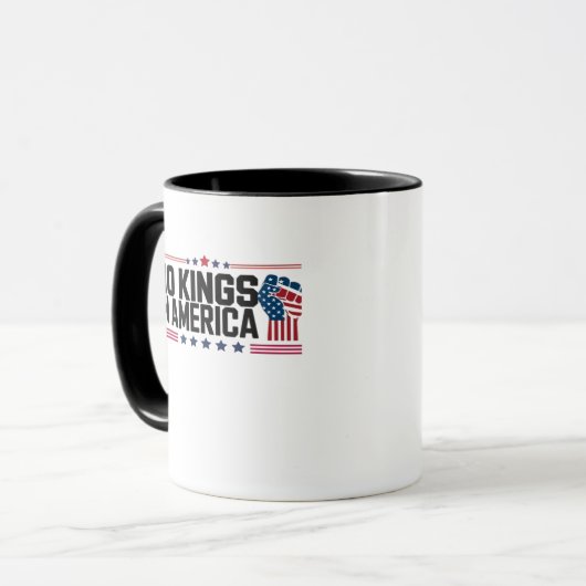 Keine Könige in Amerika USA Patriotischer Stil Tasse (Vorderseite Links)