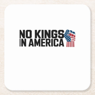 Keine Könige in Amerika USA Vintage-Grafik Rechteckiger Pappuntersetzer