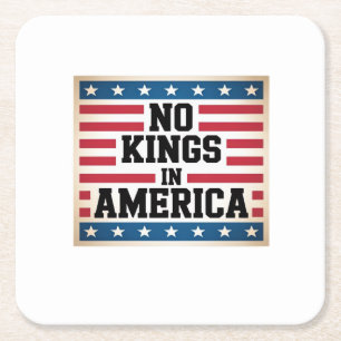 Keine Könige in Amerika USA Vintage-Grafik Rechteckiger Pappuntersetzer