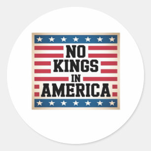 Keine Könige in Amerika USA Vintage-Grafik Runder Aufkleber