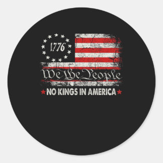 Keine Könige in Amerika Wir, das Volk Retro Cool Runder Aufkleber
