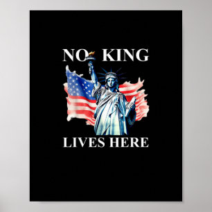 Keine Könige leben in Amerika Freiheitsflagge Patr Poster