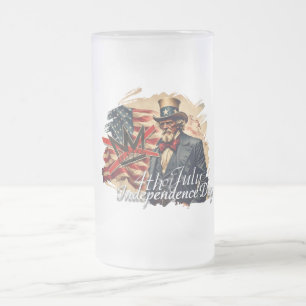 Keine Könige Onkel Sam Unabhängigkeitstag Kunst Mattglas Bierglas