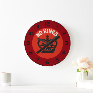 Keine Könige Protest Symbol Große Wanduhr