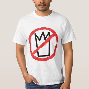 Keine Könige Protestlogo, kein Kronen rotes Stopp- T-Shirt