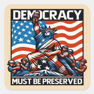 Keine Könige Rettete Demokratie Quadratischer Aufkleber