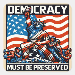 Keine Könige Rettete Demokratie Quadratischer Aufkleber