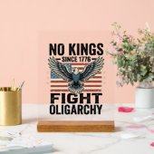 Keine Könige seit 1776 Patrioten-Adler Vintage-Shi Acrylschild (Hochzeit)