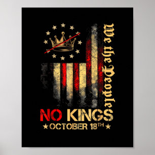 Keine Könige Vintage America Flagge 1776 18. Oktob Poster
