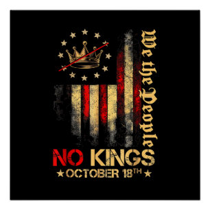 Keine Könige Vintage America Flagge 1776 18. Oktob Poster