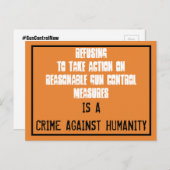 Keine Kontrolle von Waffen ist Verbrechen gegen di Postkarte (Vorne/Hinten)