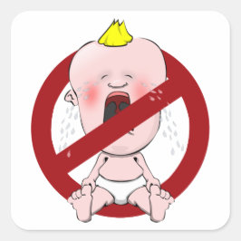 KEINE KRY BABIES QUADRATISCHER AUFKLEBER