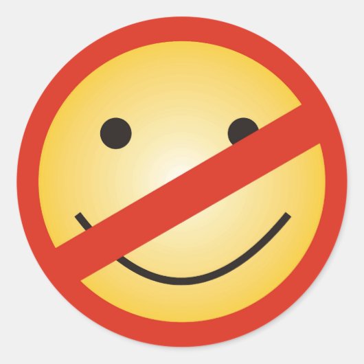 Keine Lächelzone Runder Aufkleber (Vorderseite)
