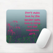 keine Liebe durch das Gartentor-Mousepad machen Mousepad (Mit Mouse)