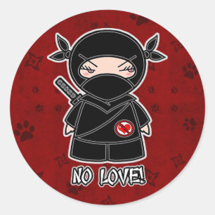 Keine Liebe! Ninja in roter Aufkleber