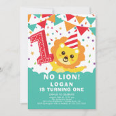 Keine Lion 1. Geburtstag Einladung (Vorderseite)