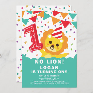 Keine Lion 1. Geburtstag Einladung