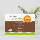 Keine Lion Kindergeburtstag Einladung (Stehend Vorderseite)