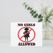 Keine Mädchen erlaubt Postkarte (Stehend Vorderseite)