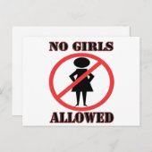 Keine Mädchen erlaubt Postkarte (Vorne/Hinten)